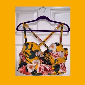 Bathing Suit Summer Top with Criss-Cross Back